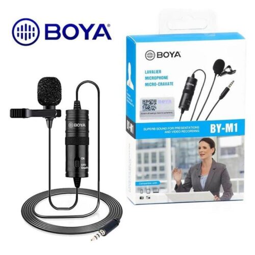 Boya Mic M1 Lavalier Collar Microphone for Canon Nikon DSLR Camcorder & Phone Android Iphone BY-M1 Mic 100% Original