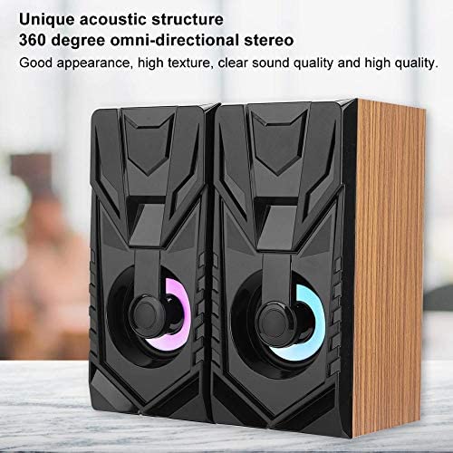 FT-858 Portable Computer Speaker, USB Wired Wooden Soundbox for Laptop for Desktop PC