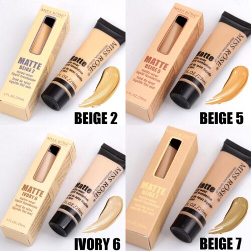 Miss Rose Professional Makeup Matte Liquid Foundation Natural 29ml – All Shades