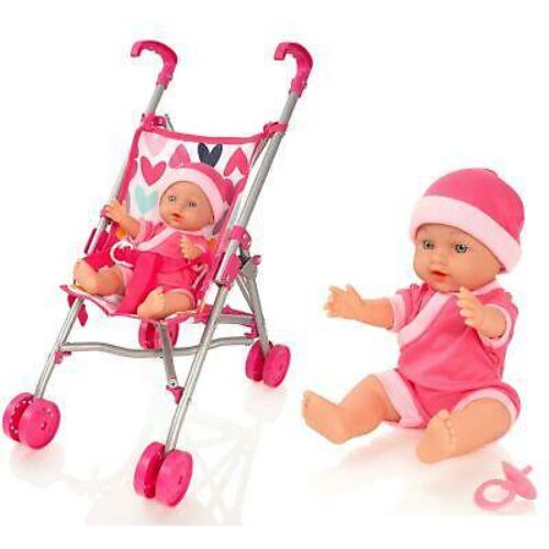 Molly Dolly My First Dolls Pram Buggy Pushchair & Stroller Set Girls