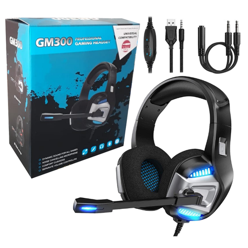 New arrival GM300 Gaming Headset with 7.1 Surround Sound Stereo, Noise Canceling Over Ear Headphones With Mic