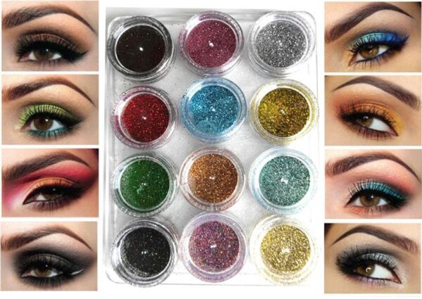 glitter eyeshadow 12 colors single plate