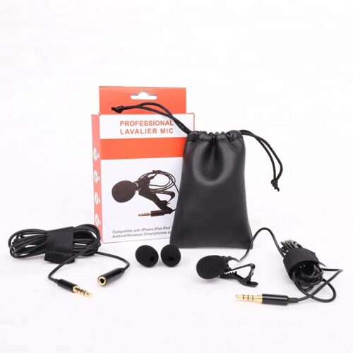 Professional Lavalier Lapel Microphone Clip Microphone 3.5mm Jack Mini Wired Condenser Mic for Smartphones Laptop Micro Cravate