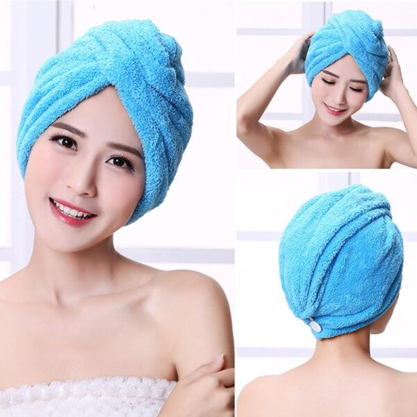 Hot Magic Microfibre Hair Drying Towel Wrap Quick Dry Turban Head Hat Bun Cap Shower Dry Bath Shower Pool