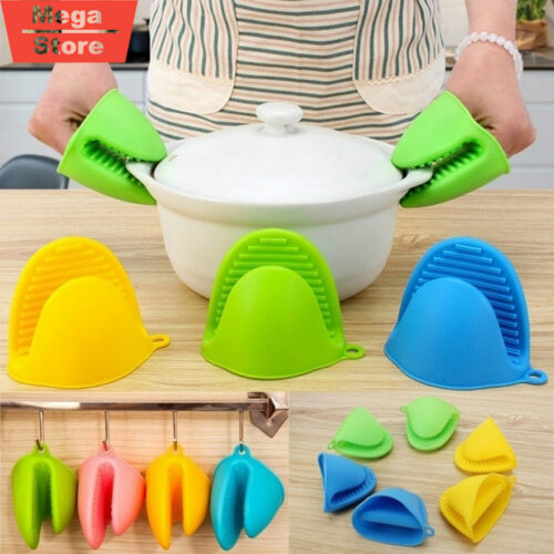 Kitchen Silicone Gloves Oven Heat Resistant Insulation Slip Mitts High-Temperature Baking BBQ Potholder