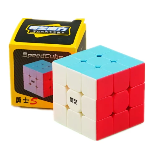 Qiyi Warrior S Rubiks Cube 3×3- Stickerless Magic Speed Cube 3x3x3 Puzzle Toys