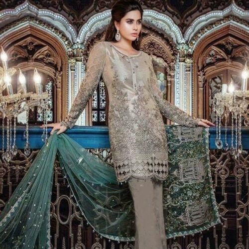 3Pcs Net Suit Embroidered – MARIA B BD 1107