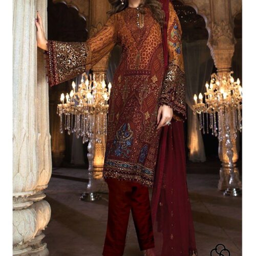 EMBROIDERED Eid Collection Maroon – MARIA B | Women Clothes