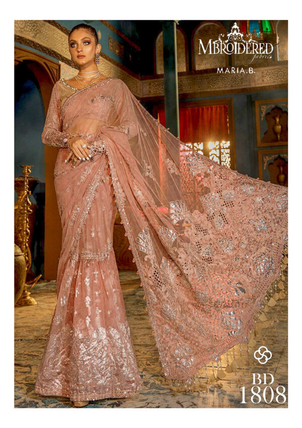 Maria B Mbroidered Chiffon Saree Maria B-BD-1808