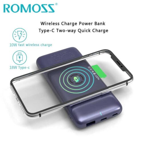 Romoss Wsl10 Wireless Power Bank 10000mah Two Way Quick Charge