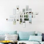 18pcs/set Fashion Mirror Brick Wall Sticker (Silver)