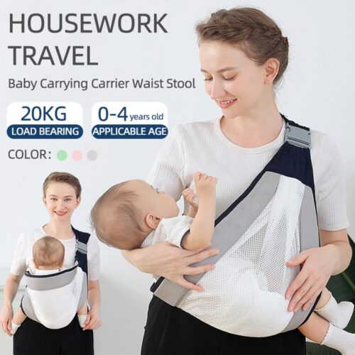 Baby Carrier, Ergonomic Baby Strap One Shoulder Labor-saving Polyester Baby Half Wrapped Sling (random Color)