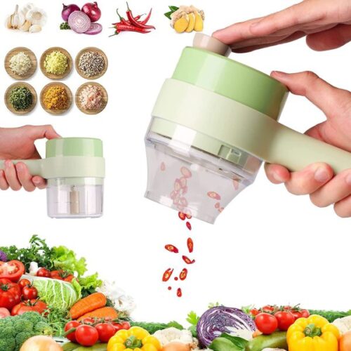 Electric Handheld Hammer Vegetable Cutter Set Food Chopper Multifunction Vegetable Fruit Slicer Garlic Pepper Chili Onion Celery Ginger Meat