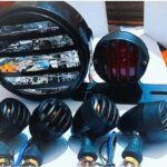 Head Light Beam Round Shape Tail Back Light Stop Running Light And Grap-4 Piece Grill Indicator