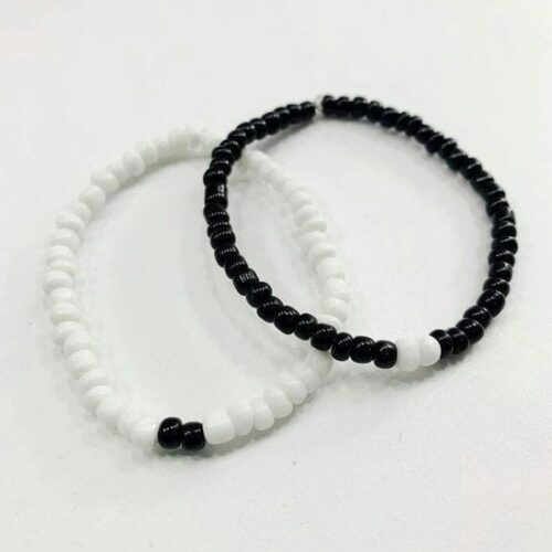 New Design Black and White Bead Bracelet Pair for Men & Women – Price in Pakistan 2023