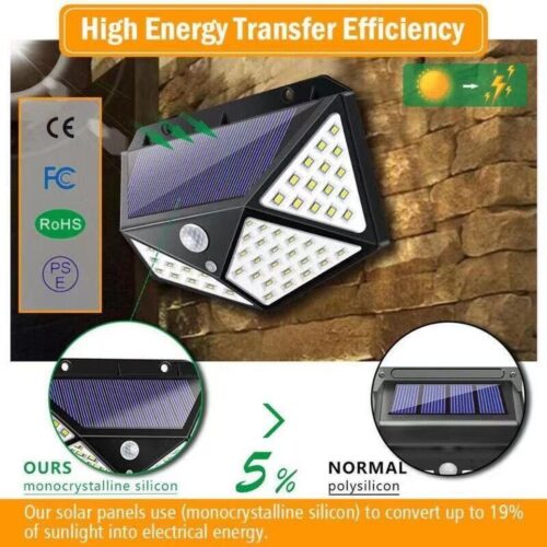 Led Solar Power Wall Light Motion Sensor Waterproof Outdoor Garden Lamp